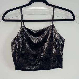 Honey Punch Velvet Cropped Tank Top